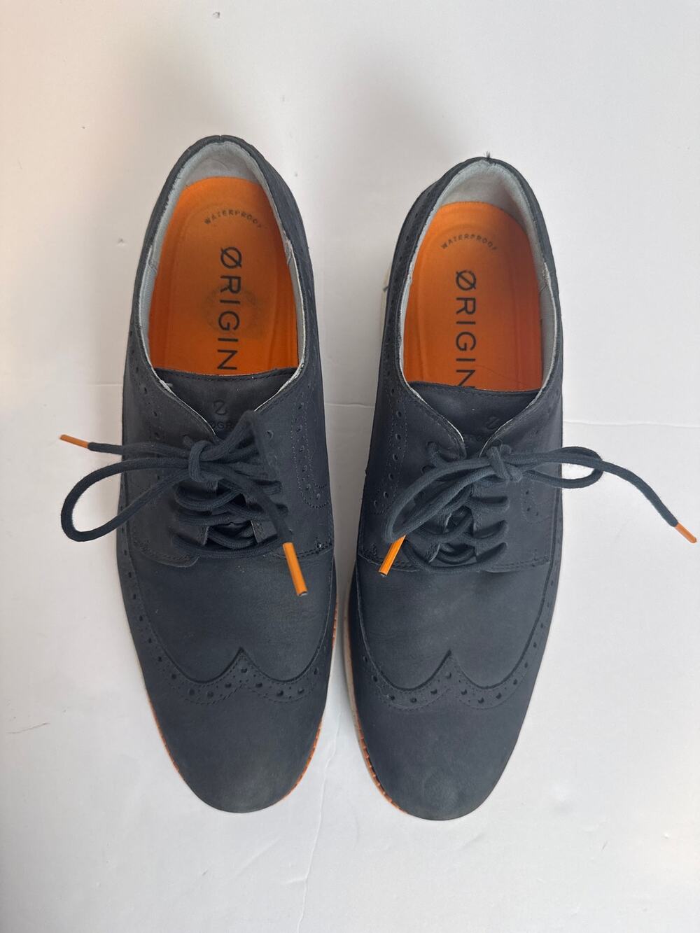 Cole Haan OriginalGrand Wingtip Oxford Men 11.5 Navy Nubuck GrandOS C34461 - Picture 1 of 7
